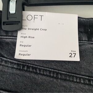 Loft Black Distressed Straight Leg Cropped Jeans Size 4 (Size: 27)